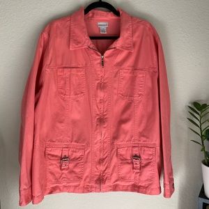 Plus Size Jean Jacket with Zipper